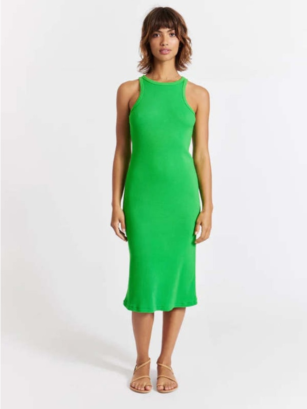 AMO Green Muscle Tank Midi Dress M